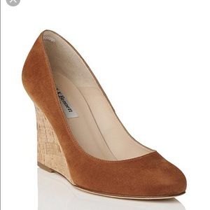 L.K.Bennett Eirene Suede Wedge Pumps Tan Sz 36